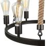 LNC Farmhouse Chandeliers Large Rustic Round Wagon Wheel 8-Light Fixture with Rope for Dining & Living Room, Bedroom, Kitchen and Foyer, Brown