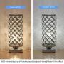 Crystal Table Lamp Nightstand Decorative Desk Lamp with Crystal Beads Small Bedside Modern Table Light for Bedroom, Living Room, Dining Room, Office