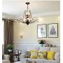 Ganeed Crystal Chandeliers,Vintage 8 Lights Pendant Light,K9 Clear Crystal Chandelier Lighting Fixtures,Ceiling Light for Living Room Bedroom Restaurant Porch Hallway (Black)