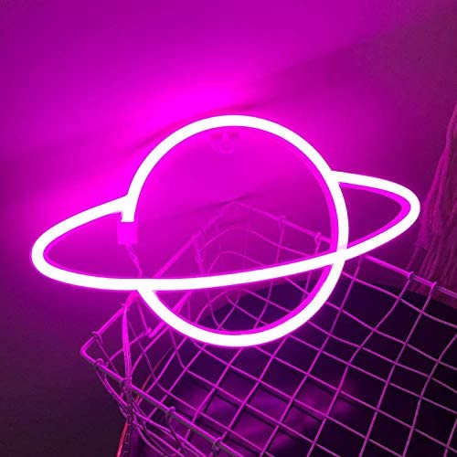 iceagle Planet Light Neon Signs Neon Lights for Wall Decor,USB or Battery LED Signs for Bedroom, Decorative Neon Light Sign for Christmas,Birthday Party, Living Room, Girls,Kids Room