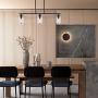 Sivilynus Black Chandelier Kitchen Island 3 Lights Farmhouse Lighting Pendant Light Fixture Ceiling Hanging Modern Industrial Style for Hallway and Dining Room