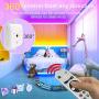 65.6ft LED Strip Lights, Music Sync Color Changing RGB LED Lights“Smile Face”Controller & Remote Built-in Mic, Bluetooth APP Light Strip Rope Lights， LED Light Strip for Bedroom