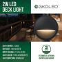 GKOLED Low Voltage LED Deck Lights, Landscape Step Stair Railing Light with 2W Integrated LED Chips, Die-cast Aluminum 12V AC/DC Accent Lighting Fixtures with Black Powder Coated Finish (6-Pack)