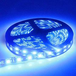 EverBright Blue Led Strip Lights, Waterproof Flexible Led Strip Lights, PCB Black 16.4Ft 5050 300Leds Led Neon Lights for Home Kitchen Bedroom Party Holiday Stage Decoration Led Tape Light