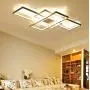 43 in LED Living Room Dining Room Flush Mount Ceiling Light Fixtures Ceiling Hanging Lighting Dimmable Remote Acrylic Chandeliers Modern Designer 3 Rectangle Hotel Lobby Kitchen Bedroom,White