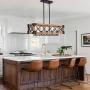 OYI 1 Farmhouse Hanging Fixture Retro Ceiling Light, Brown