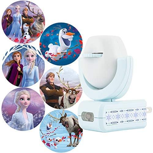 Projectables Frozen 2 LED Night Light, 6-Image, Plug-in, Dusk-to-Dawn, UL-Listed, Scenes of Elsa, Anna, and Olaf on Ceiling, Wall, or Floor, Ideal for Bedroom, Nursery, 45028