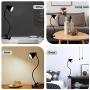 LED Desk Lamp with Clamp 3 Color Modes 10 Brightness Dimmer 360°Flexible Gooseneck USB Eye Protection Desk Light Clip on Reading Light for Bedroom Bed Headboard Office