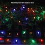 DEWENWILS Battery Operated Christmas Lights with Timer, Photocell Sensor, 22.5ft 40LED C7 LED Christmas String Light, Multi Color, Flash/Twinkle Light String (Strawberry)