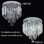 Mini Crystal Chandelier Flush Mount Ceiling Light for Bedroom, Hallway, Bar, Kitchen, Bathroom Pendant Lamps