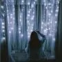 Qunlight Star 304 LED 9.8ftx9.8ft 30V 8 Modes with Memory Window Curtain String Lights Wedding Party Home Garden Bedroom Outdoor Indoor Wall Decorations(Cool White)
