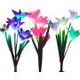Weepong Flower Solar Lights Outdoor - 3 Pack Waterproof Lawn Solar Lights with 12 Lily Flowers, Color-Changing Solar Stakes Lights for Patio, Back Yard, Garden, Pathway, Walkway(White, Purple, Red)