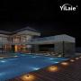 Solar Deck Lights Outdoor Waterproof, Garden Driveway Walkway Pathway Ground Step Dock Lights Solar Powered, LED Solar Lighting for Backyard Patio Lawn, auto ON/Off - Warm White(4 Pack).