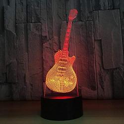 3D LED Lamps Light up for Kids Gift Living Room Guitar Shape 3D Night Light Musical Instruments Lamp 3D LED USB 3D Bedside Lamp Home Decor for Kids New Year Gift SGFG