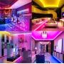 Arioskood Led Strip Lights 16.4ft RGB Led Room Lights, 5050 Led Tape Lights, 12V Power Supply Color Changing, Power Supply Led Lights for Bedroom Home Kitchen Decoration