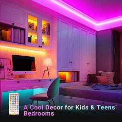 Led Strip Lights, LuxRoom Led Lights, 6.5ft 5050 RGB Colorful Changing in Sync with Music, IR Remote and 6V USB Power Supply for TV Dreamscreen, Bedrooms Decor, Kitchen DIY Decoration