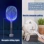 GLOUE 2 in 1 Bug Zapper, Electric Fly Swatter Mosquitoes Killing without Waving Hands, Fly Zapper Indoor Mosquito Swatter Suitable for Home and Outdoor, 3000 Volts & USB Charger