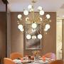 BOKT Sputnik Chandelier 18 Lights Mid-Century Modern Chandelier Lighting Golden Sputnik Pendant Light Industrial Ceiling Light Fixture for Kitchen Dining Room Living Room (18-Lights)