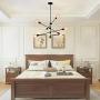 Sputnik Chandelier 6 Lights Modern Black Pendant Light Fixture Industrial Vintage Dining Room Kitchen Island Bedroom Lighting