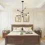 Sputnik Chandelier 6 Lights Modern Black Pendant Light Fixture Industrial Vintage Dining Room Kitchen Island Bedroom Lighting