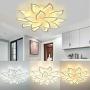 LED Ceiling Light Chandelier Flower Metal Acrylic Ceiling Lamp Fixture for Dining Room Bedroom Cafe Bar Corridor Hallway Entryway Passway Decoration (Dimmable-75W+15 Head)