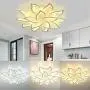 LED Ceiling Light Chandelier Flower Metal Acrylic Ceiling Lamp Fixture for Dining Room Bedroom Cafe Bar Corridor Hallway Entryway Passway Decoration (Dimmable-75W+15 Head)