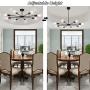 8 Lights Black Sputnik Chandeliers Vintage Ceiling Light Fixture Modern Dual-Purpose Pendant Lighting