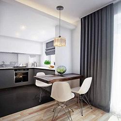 Jaycomey Glass Pendant Lighting,1-Light Chrome Crystal Ceiling Chandelier,Modern Square Ceiling Pendant Light Fixtures for Living Dining Room Bedroom Entryway