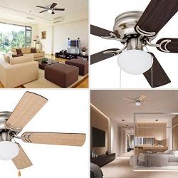 Prominence Home 80029-01 Alvina Led Globe Light Hugger/Low Profile Ceiling Fan, 42 inches, Satin Nickel