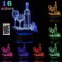 EEEKit 3D Night LED Light Lamp Base + 1 Wine Bottle Acrylic+ Remote Control + USB Cable Adjustable 16 Colors Decorative Lights for Birthday Gift Bedroom Child Room Valentine Living Room Bar