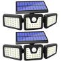 Solar Lights Outdoor Motion Sensor, 3 Adjustable Heads Solar Motion Sensor Light Outdoor, IP65 Waterproof Security Lights 270° Wide Angle Flood Lights for Porch Garden Patio Yard Garage, 2 Pack