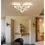 LAKIQ Modern LED Ceiling Light Flush Mount Multi Lights Acrylic Close to Ceiling Chandelier Lighting Fixture Flower Shade for Living Room Bedroom Dining Room (3 Lights, Neutral Light)