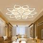 15 Heads Petal Semi Flush Light - Monochromatic LED Ceiling Light Fixture 110-240V 150W Modern Acrylic Ceiling Lamp with White Metal Canopy for Living Room Bedroom Restaurant