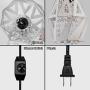 LBTSMUK Crystal Swag Lights with 16 FT Plug-in Cord and On/ Off Dimmer Switch, White Cage Hanging Lamps, Rustic Hanging Pendant Light for Kitchen Island Living Room Kitchen Sink Dining Room Hallway