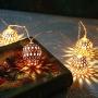 LOGUIDE Moroccan String Lights,Big Metal Globe String Lights with Remote Timer,Indoor Outdoor Battery Operated Fairy Lights for Wedding,Bedroom,Window,Garden,Patio Decorations,Rose Gold Ball 20 LEDs