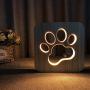 Creative 3D Animal Wooden Desk Lamp, LED Table Light with USB Power Cartton Nightlight Home Bedroom Decor Lamp, Gift for Kids Children Adult Bedroom Living Room Nightstand (Footprint)