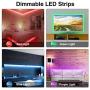 LED Strip Lights Music Sync Color Changing RGB LED Light Strip 16.4ft SMD5050 Waterproof 20-Key Remote + Sensitive Built-in Mic Led Lights for Bedroom Room Party