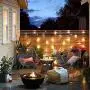 Afirst LED Outdoor Patio Lights 20Ft with 15 Bulbs Edison Lights Weatherproof Outdoor String Lights for Backyard Party Market Wedding Black