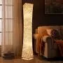 LEONC Design 65 Creative LED Floor Lamp, Softlighting Minimalist Modern Contemporary with Fabric Shade & 2 Bulbs Floor Lamps for Living Room Bedroom Warm Atmosphere(Tyvek Dupont 10 x 10 x 65 inch)