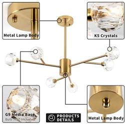 Modern Sputnik Chandeliers 6-Lights Pendant Lighting Ceiling Light Fixture for Living Room, Dining Room, Hotel