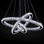 Crystal Chandelier, 27.5'' x 19.6'' x 11.8'' Dining Room Living Room Modern LED Ceiling Pendant Light Contemporary 3 Rings Adjustable Stainless Steel Lighting Fixtures (3r Cool White)