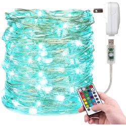 Christmas Fairy Light 33 Feet 100 Led Color Changing String Lights with Remote for Bedroom Wedding Holiday Decoration 16 Colors Dedicated Plug Included