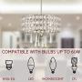 Kira Home Amelia 18'' Modern Chic 4-Light Crystal Chandelier Pendant Light Fixture, Brushed Nickel Finish