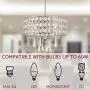 Kira Home Amelia 18'' Modern Chic 4-Light Crystal Chandelier Pendant Light Fixture, Brushed Nickel Finish