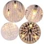 Finktonglan Crystal Ceiling Light Mini Modern Chandelier Flush Mount Pendant Lighting Fixture for Dining Room Living Room Bedroom Hallway,E12 x 3 Lights