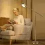 DLLT Metal Floor Lamp, Adjustable Swing Arm Reading Standing Lamp, 9W Modern Pole Light Brass Task Lighting for Living Room, Bedroom, Office, Home Decor, E26 Base, Gold (LED Bulbs Included)