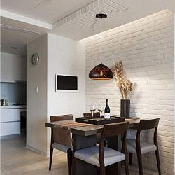 LITFAD Starry Sky Shade Pendant Light 9.84'' Industrial Style Weathered Iron Shade Single Mushroom Shape Pendant Lamp Mounted Ceiling Light with Adjustable Chain for Dining Room Restaurant Bar - C