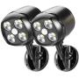 Ottymer Battery Motion Sensor Lights, 600 Lumens Wireless LED Security Wall Spotlight for Driveways Gardon Yard Walkways and Stairs (2Pack)