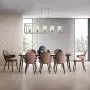 VINLUZ Indoor Linear 5 Light Kitchen Island Chandelier in Brushed Nickel Finish with Clear Glass Shade Cage Metal Frame Pendant Lighting for Living Room Bedroom
