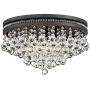 Regina Ceiling Light Flush Mount Fixture Bronze 16'' Wide Tiered Crystal Droplets for Bedroom Kitchen Living Room Hallway Bathroom - Vienna Full Spectrum